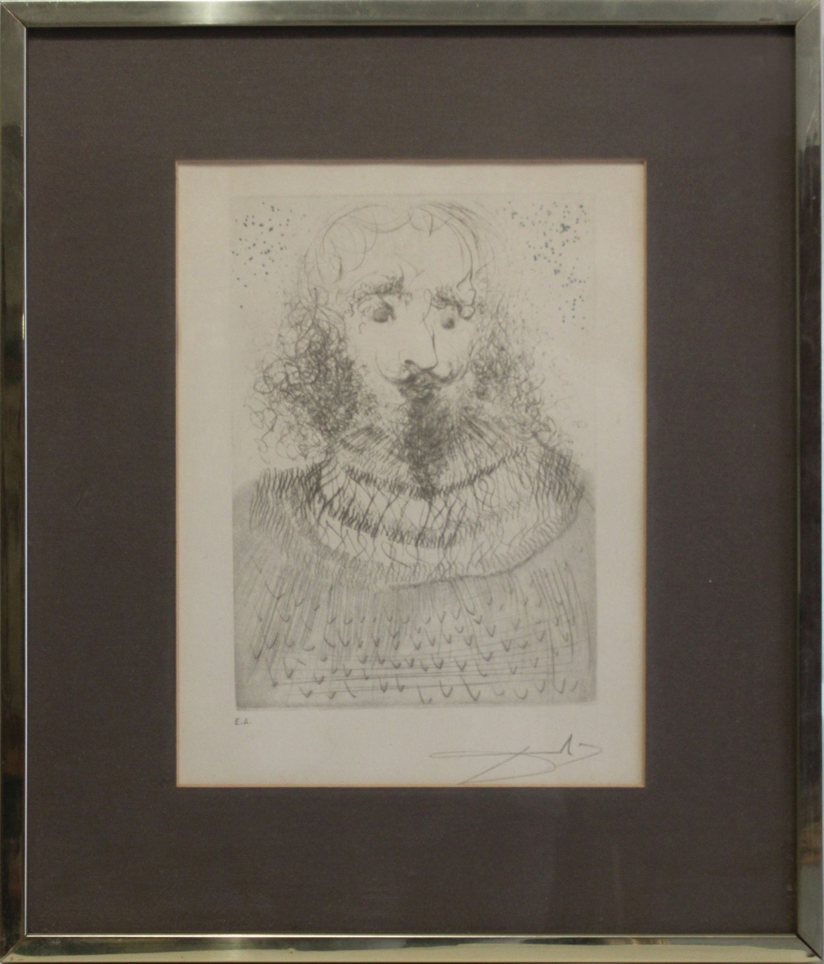 Salvador Dali (spanisch, 1904 - 1989), Shakespeare Portrait, Litho., im Stein sig. - Bild 3 aus 3