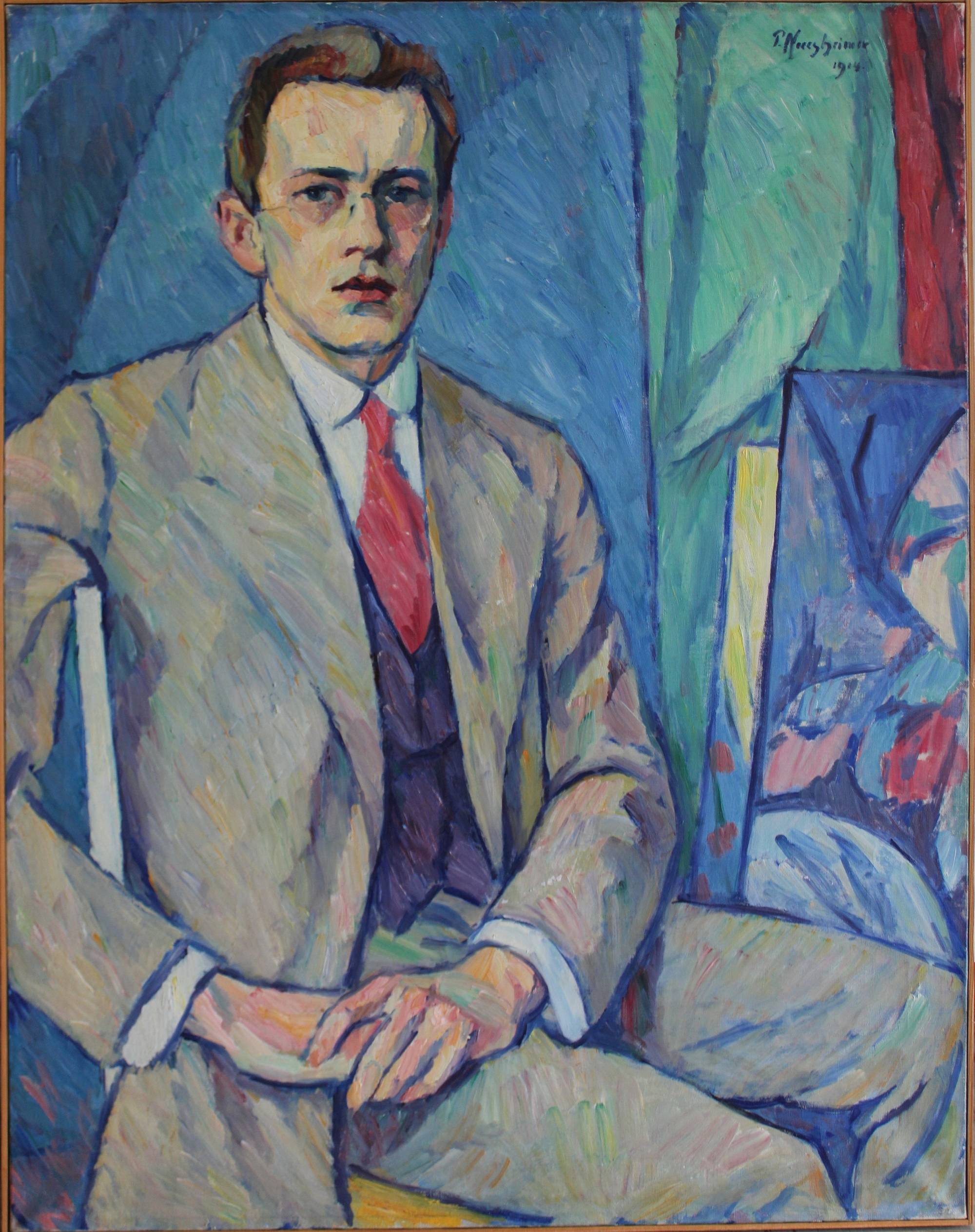 Paul Neresheimer (niederländisch/deutsch, geb. 1885), Herrenportrait, 1914, Öl a. Lwd.