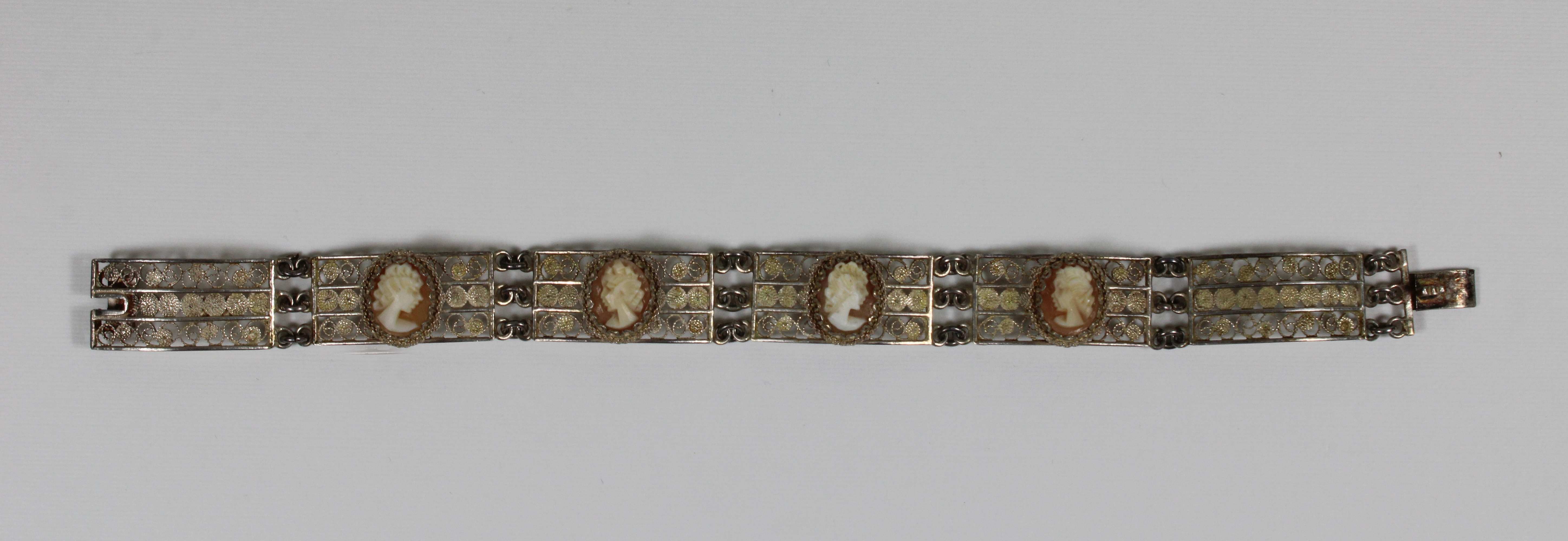 Viktorianisches Kamee-Armband, 900er Silber - Image 2 of 3