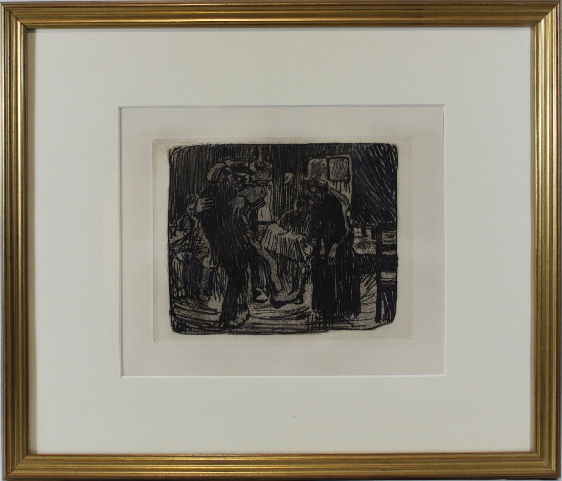 Käthe Kollwitz (German, 1867-1945), Hamburger Kneipe, Original von 1901, Radierung - Bild 2 aus 2