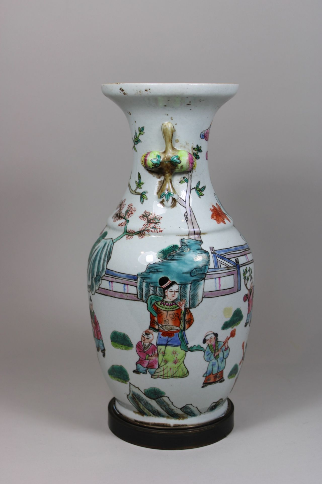 Vase, China, Porzellan, Familie Rose, Balusterform - Bild 2 aus 4