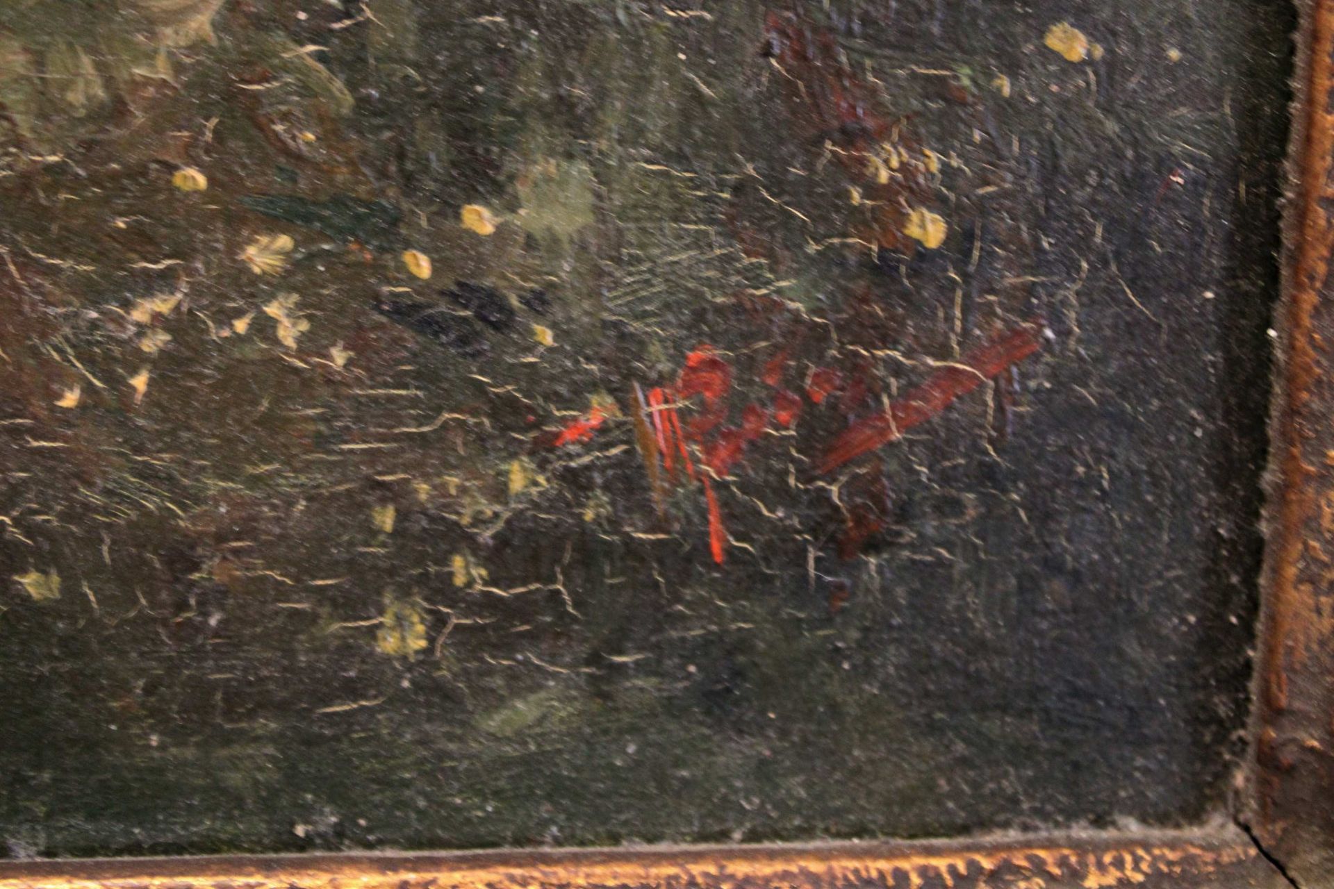 Unbekannter Künstler, Heuernte, Öl auf Leinwand, unten rechts unleserlich signiert. - Image 3 of 4