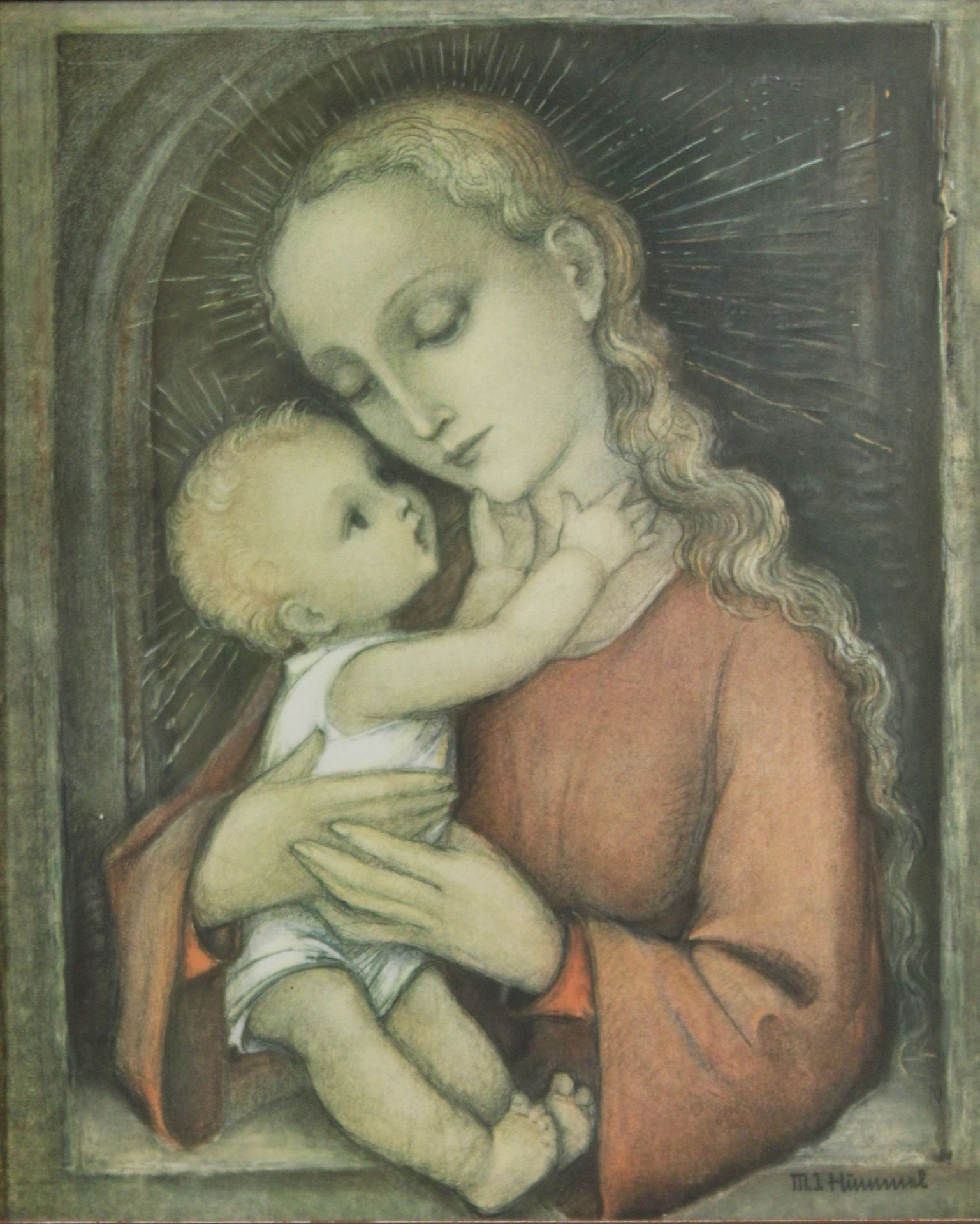 Maria Innocentia Hummel (deutsch, 1909-1946), Maria mit dem Kind, Kunstdruck