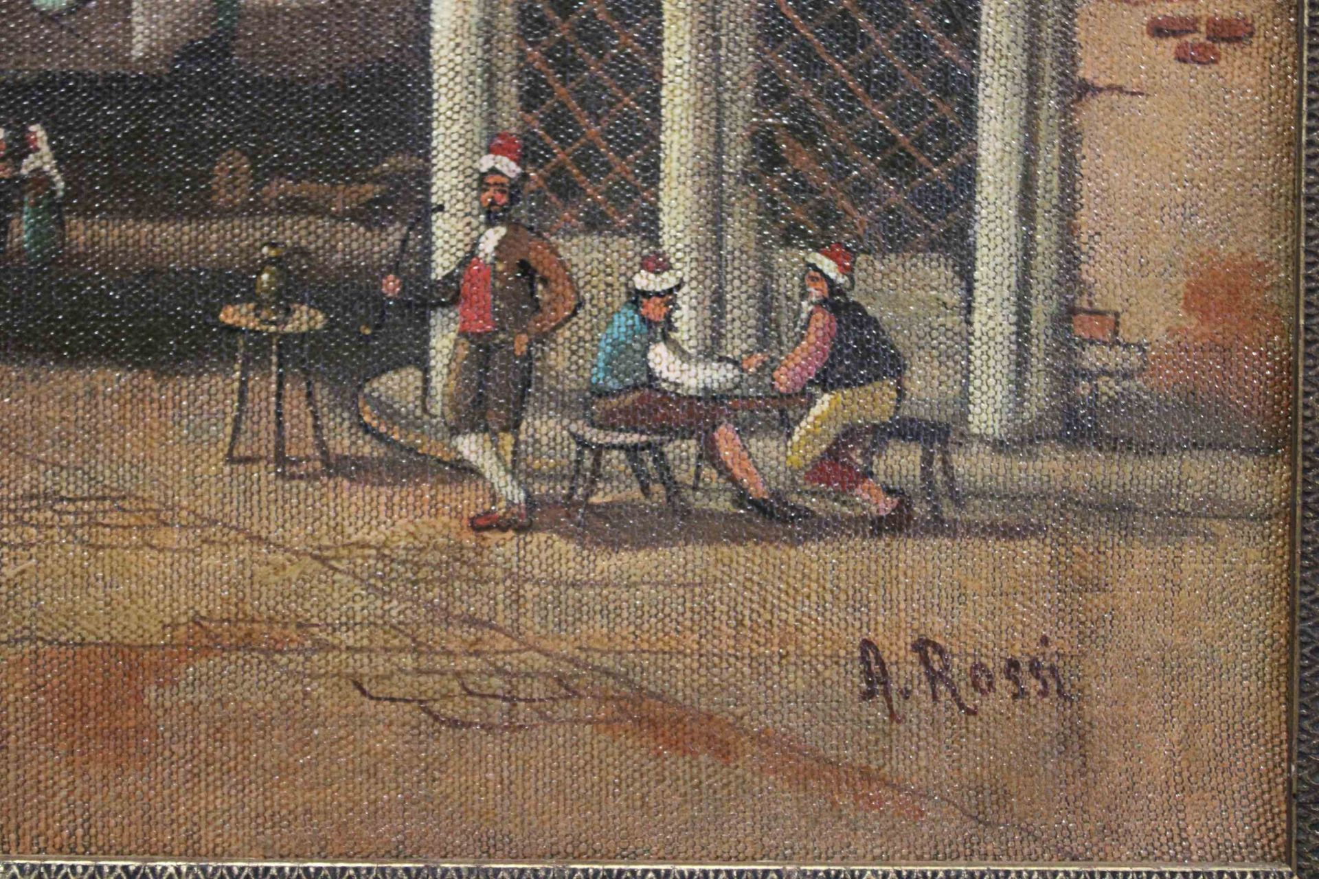 A. Rossi, Platz vor Sultan-Ahmed-Moschee, Öl auf Leinwand, unten rechts signiert. - Image 2 of 3