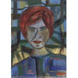 Heide Deutmann, Frauenportrait, 1963, Pastell a. Papier, unten rechts sig. und dat.