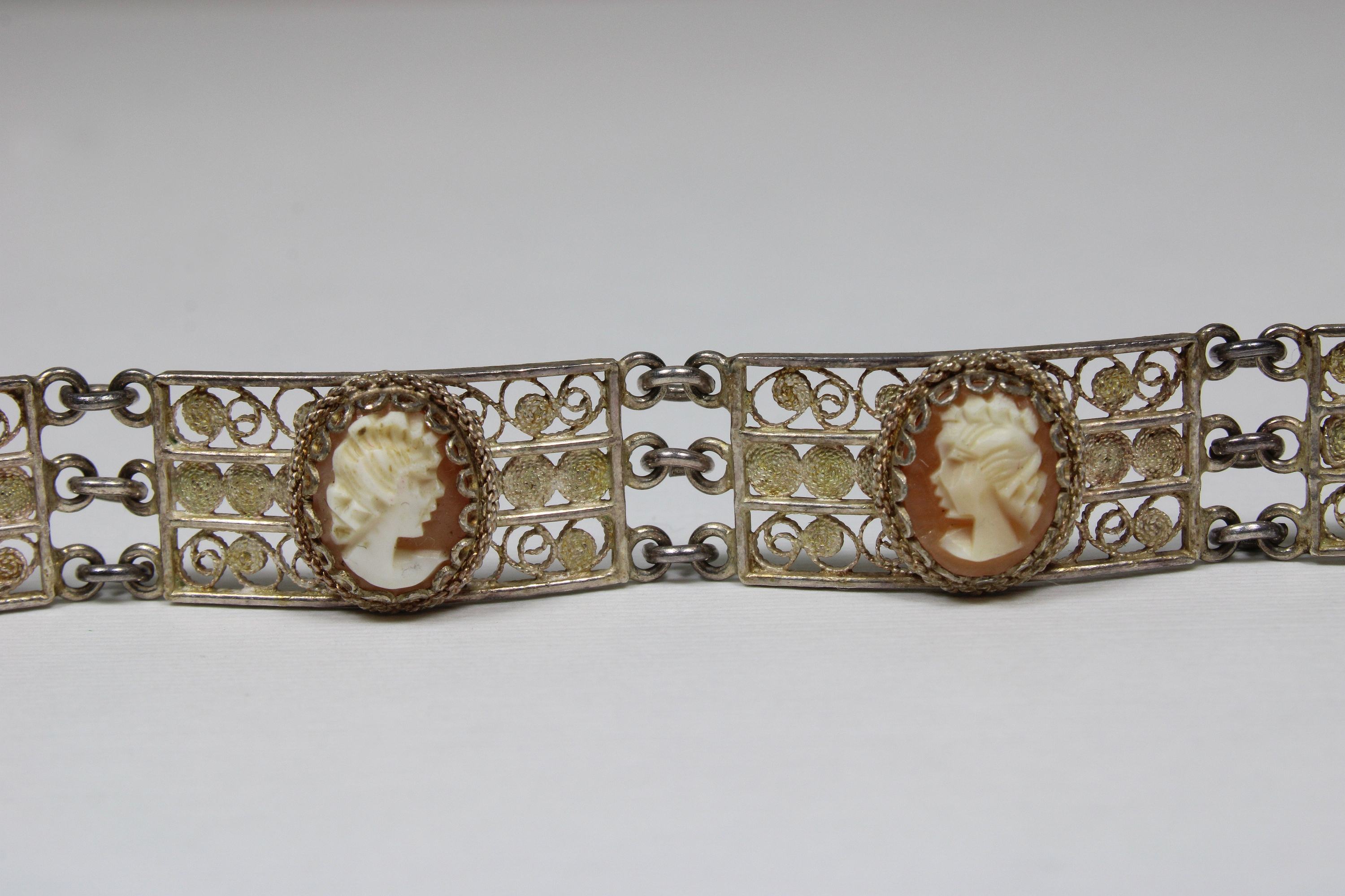Viktorianisches Kamee-Armband, 900er Silber - Image 3 of 3