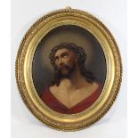 Unbekannter Künstler, Christus mit der Dornenkrone, 19. Jh., Öl auf Holz