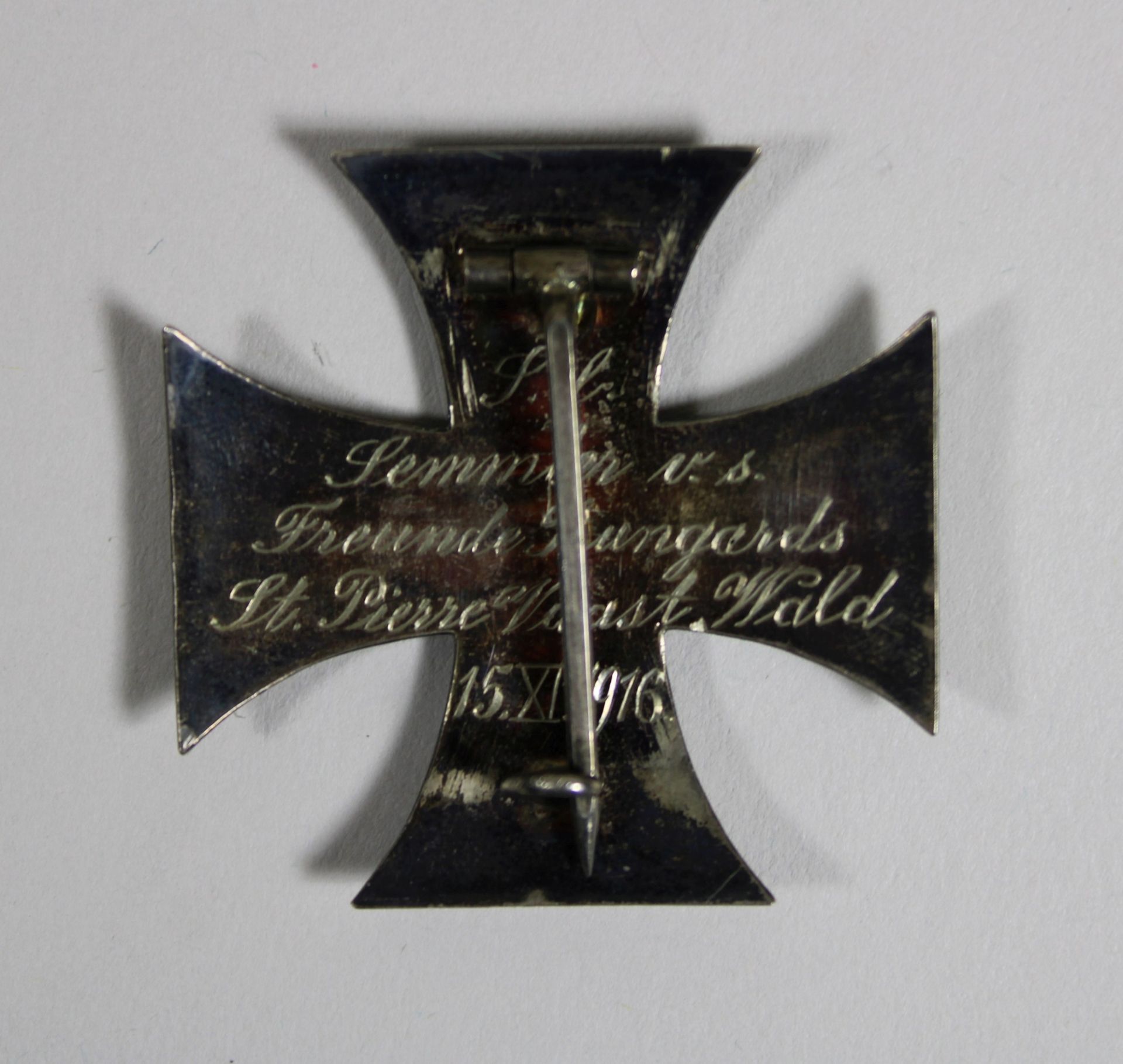 Eisernes Kreuz, 1. Klasse mit Etui, Rückseite: Widmung.  - Bild 3 aus 4