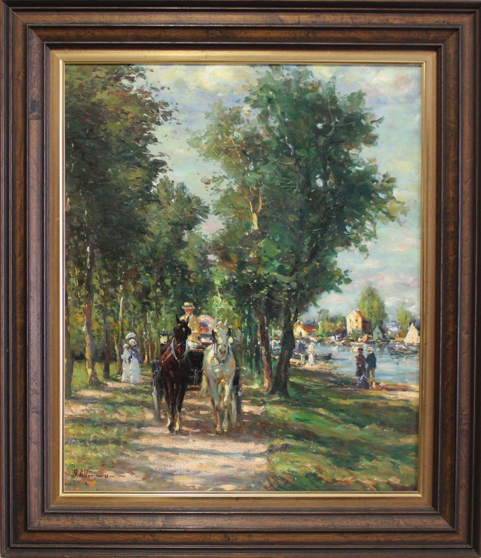 Horst Altermann (deutsch, 1925-1978), Promenade, Öl auf Leinwand - Bild 3 aus 3