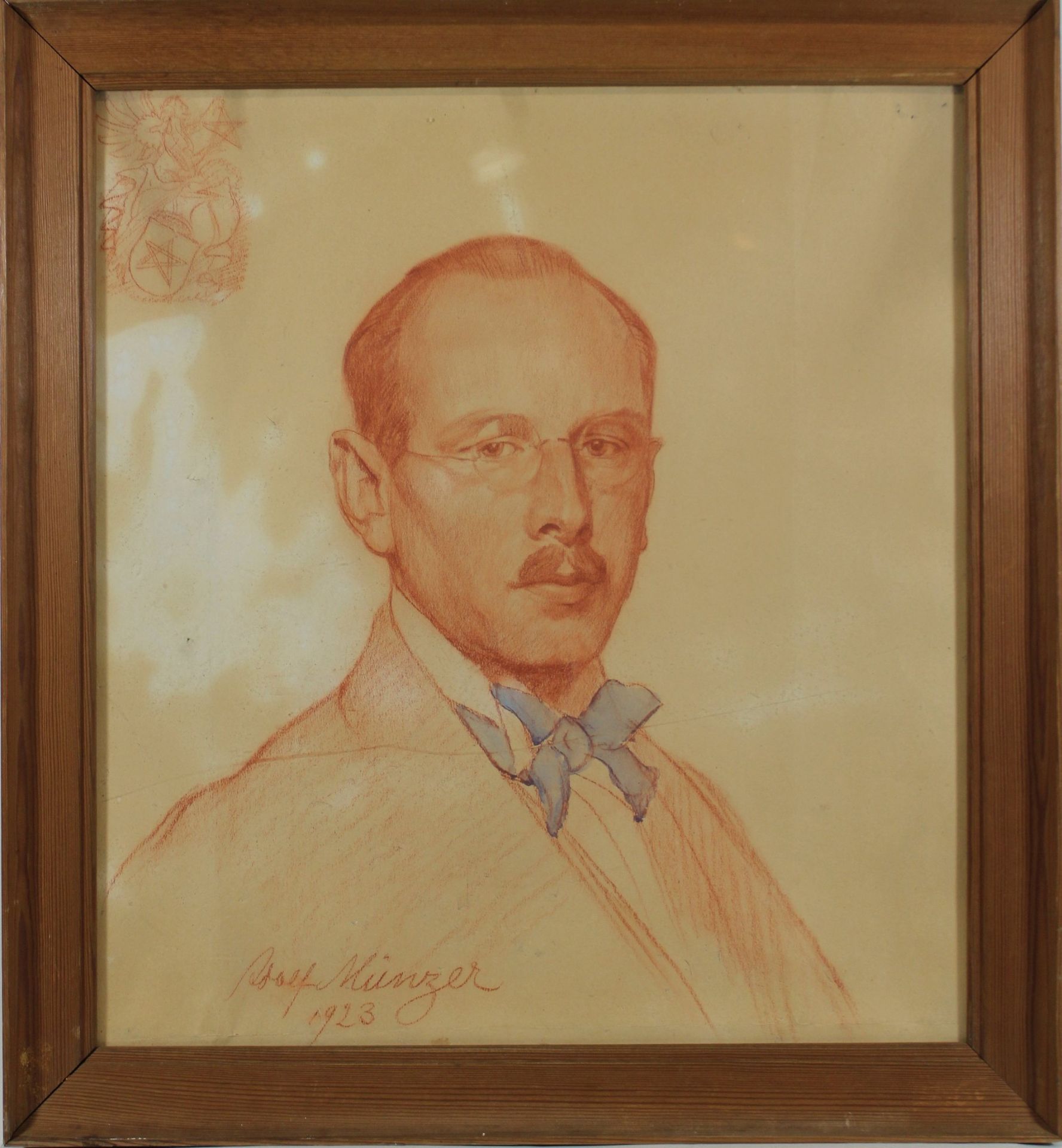 Adolf Münzer (deutsch, 1870 - 1952), Portrait eines jungen Mannes, 1923, Mischtechnik auf Papier - Image 3 of 3