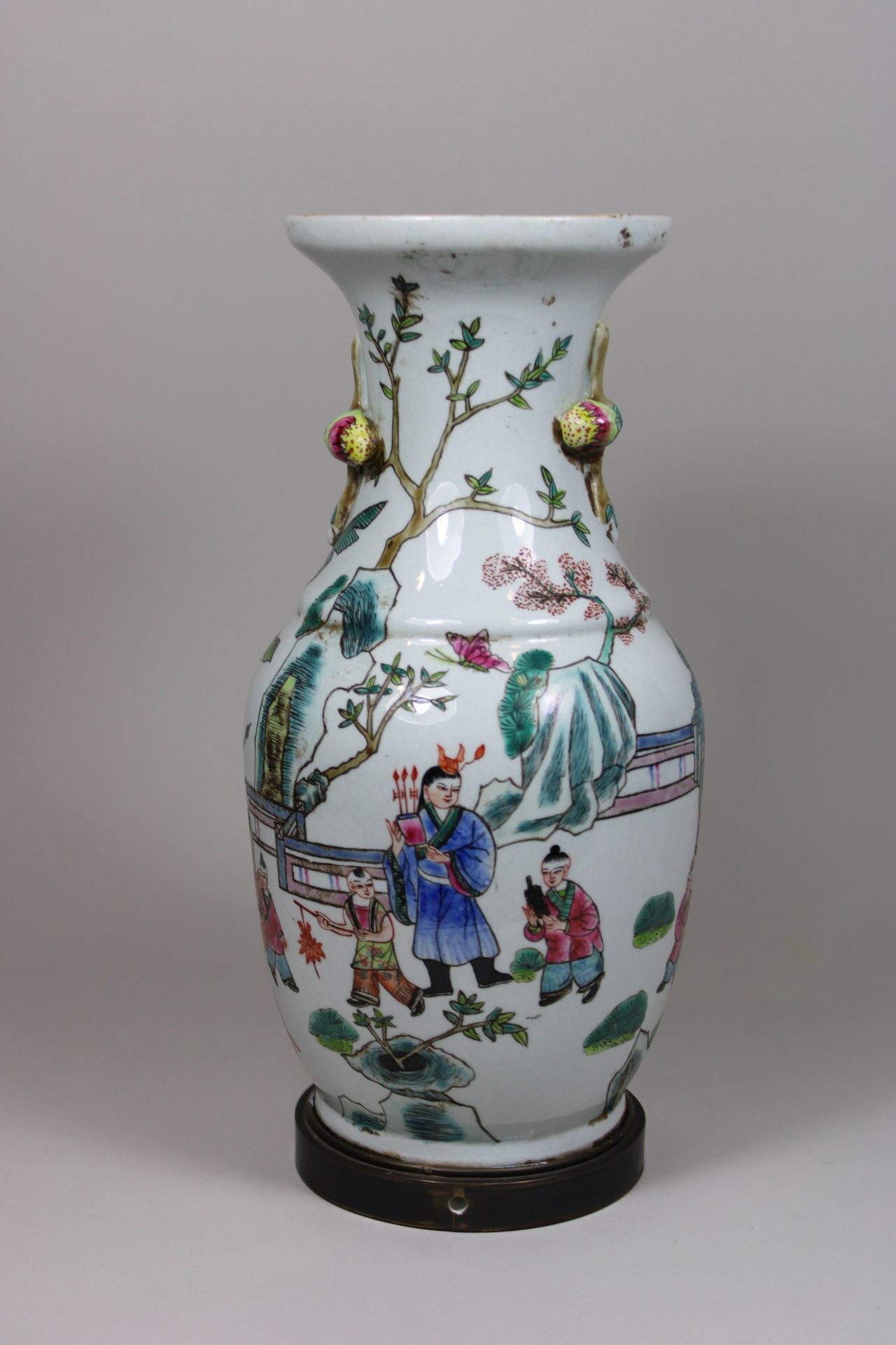 Vase, China, Porzellan, Familie Rose, Balusterform - Bild 3 aus 4