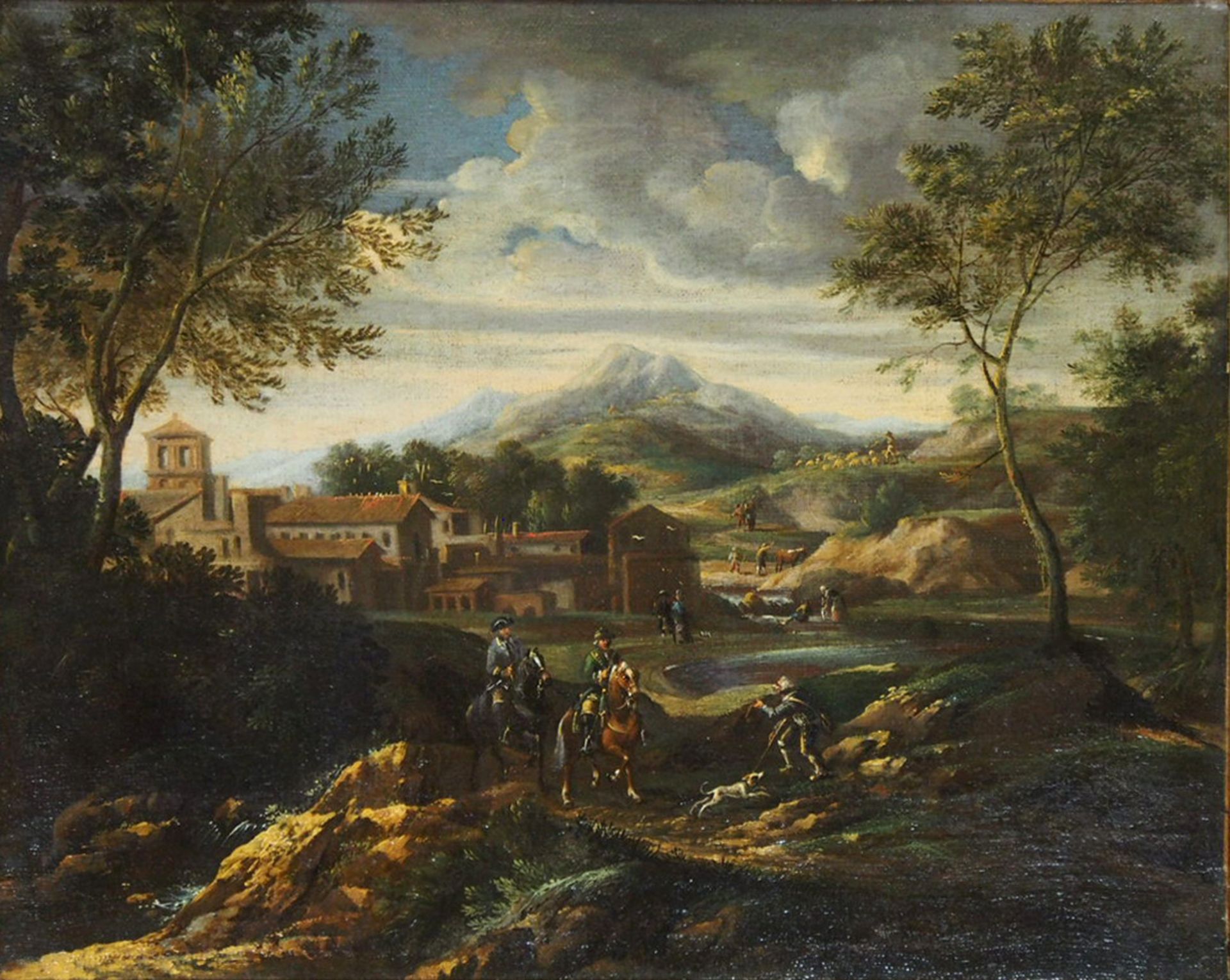 BEMMEL, Willem Gerritsz van zugeschrieben: Flusslandschaft mit Reisenden vor einer Stadt - Bild 2 aus 2