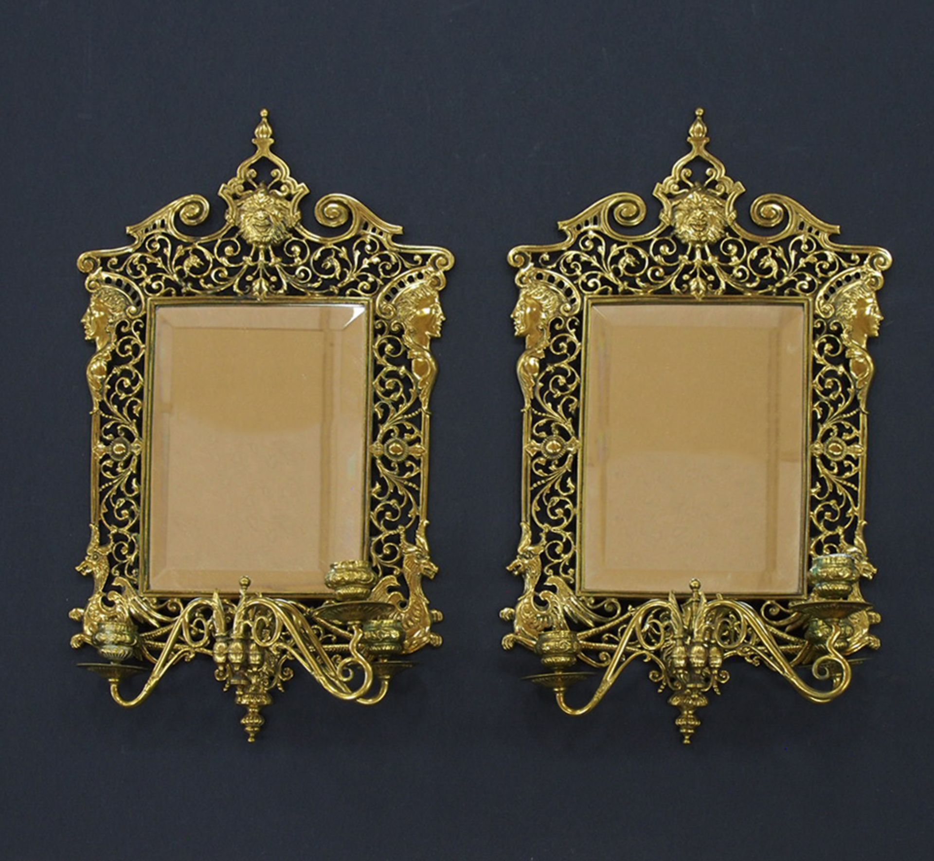 Paar Wandblaker mit Spiegeln