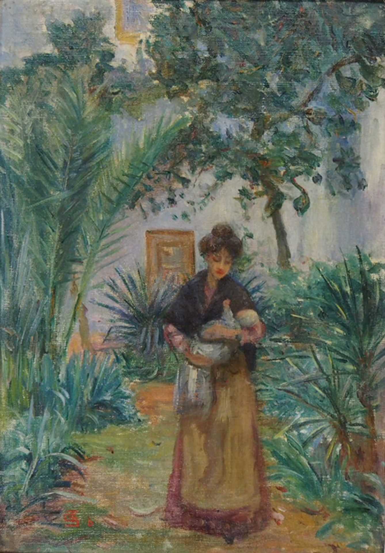 SELIGMAN, Edgar: Mutter mit Kind im Garten - Image 2 of 2