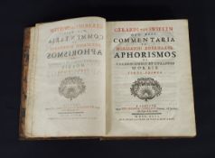 SWIETEN, Gerard van: Commentaria in Hermanni Boerhaave Aphorismos de cognoscendis et curandis morbis