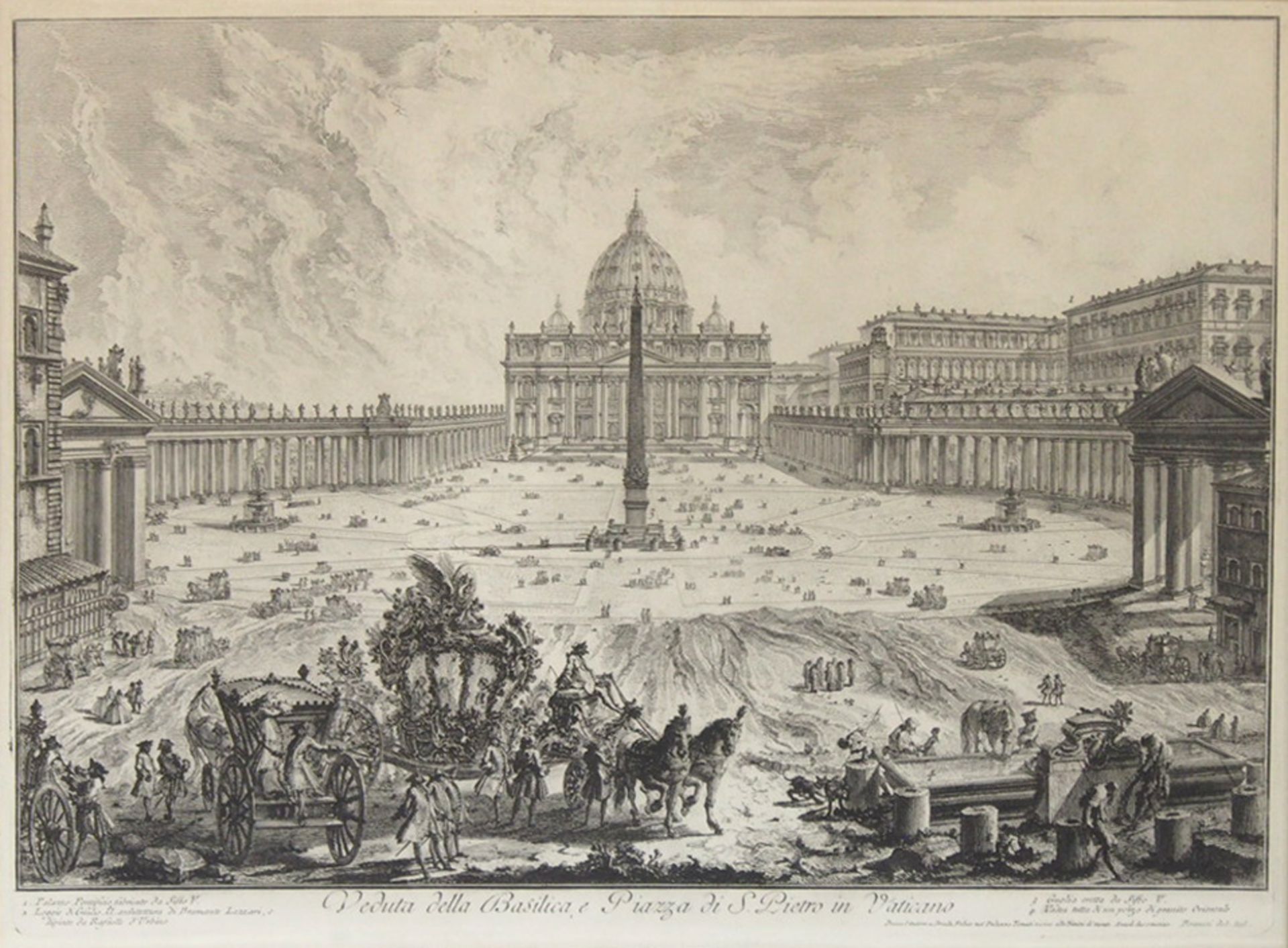 PIRANESI, GiovannI Baptista: Veduta della Basilica e Piazza di S. Pietro in Vaticano - Bild 2 aus 2