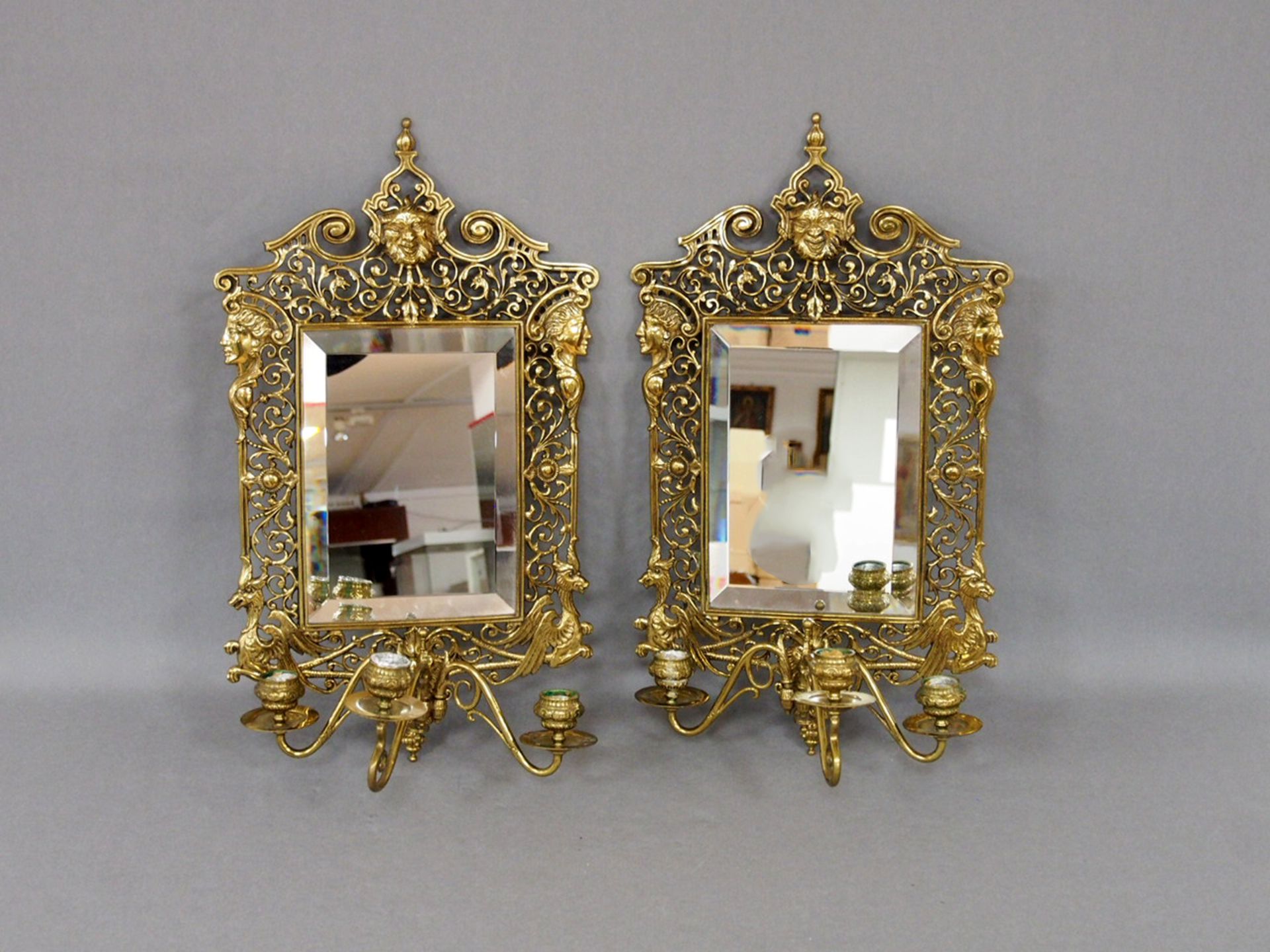 Paar Wandblaker mit Spiegeln - Bild 2 aus 2