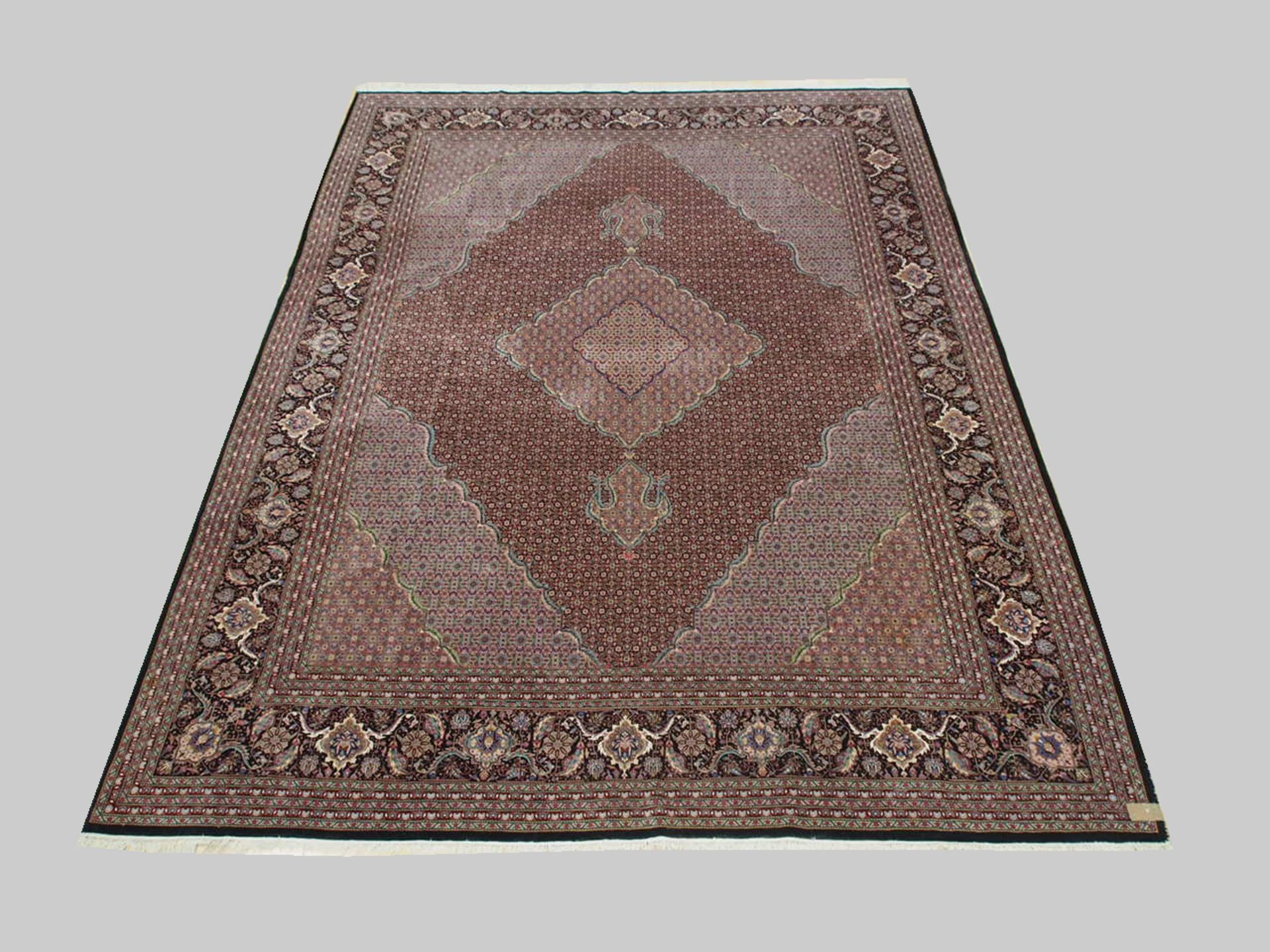 Teppich China, Wolle, Seide, 400 x 313 cm, Zustand B