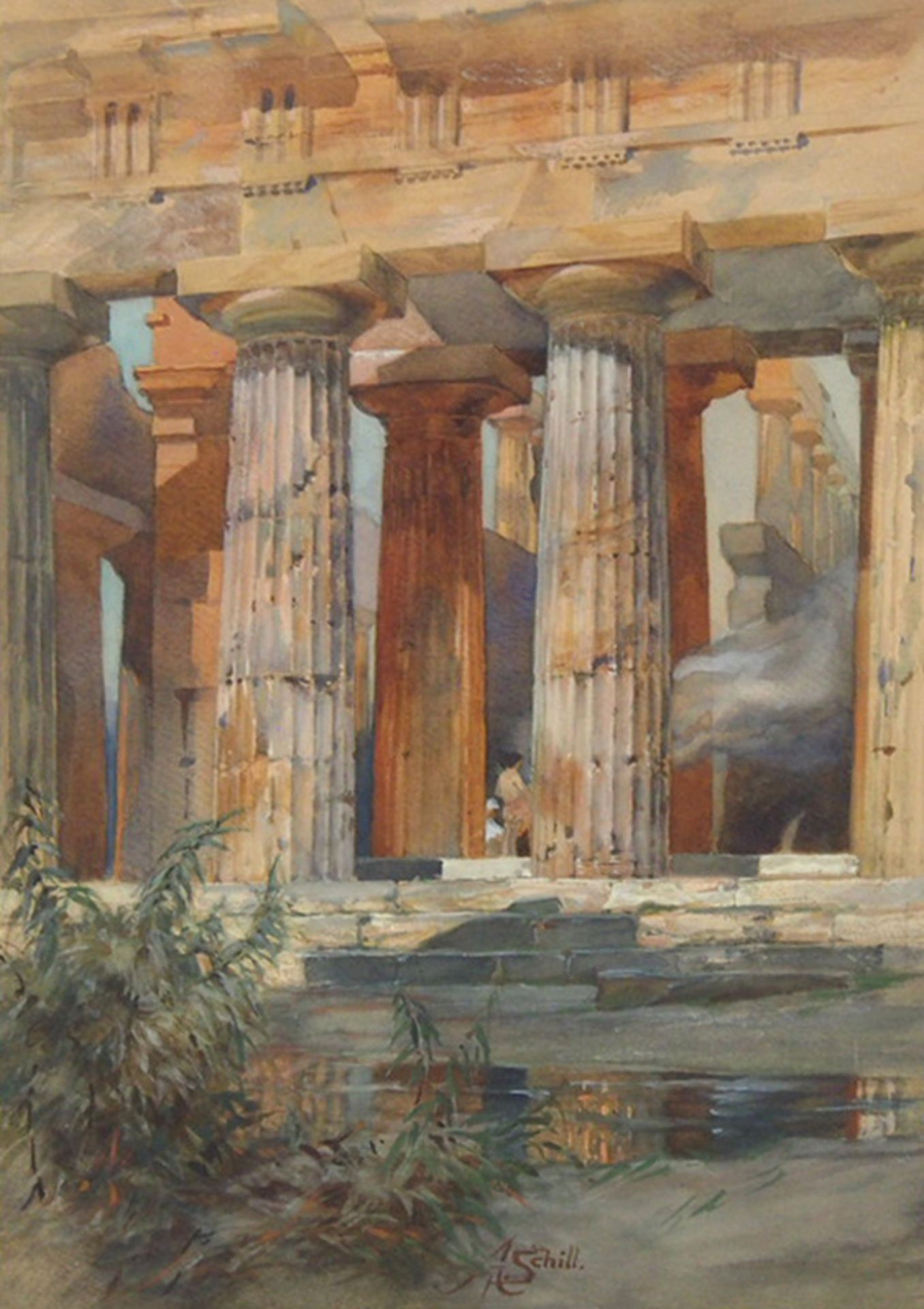 SCHILL, Adolf: Die Ruine eines griechischen Tempels - Bild 2 aus 2