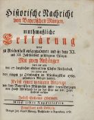 OBERMAYR, Joseph Eucharius: Historische Nachricht von Bayerischen Münzen...