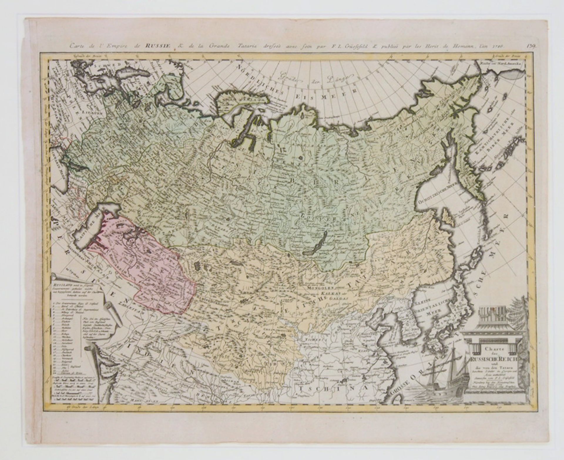 GÜSSEFELD, Franz Ludwig: Carte de la Empire de Russie - Charte das Russische Reich und die von den T - Bild 2 aus 2