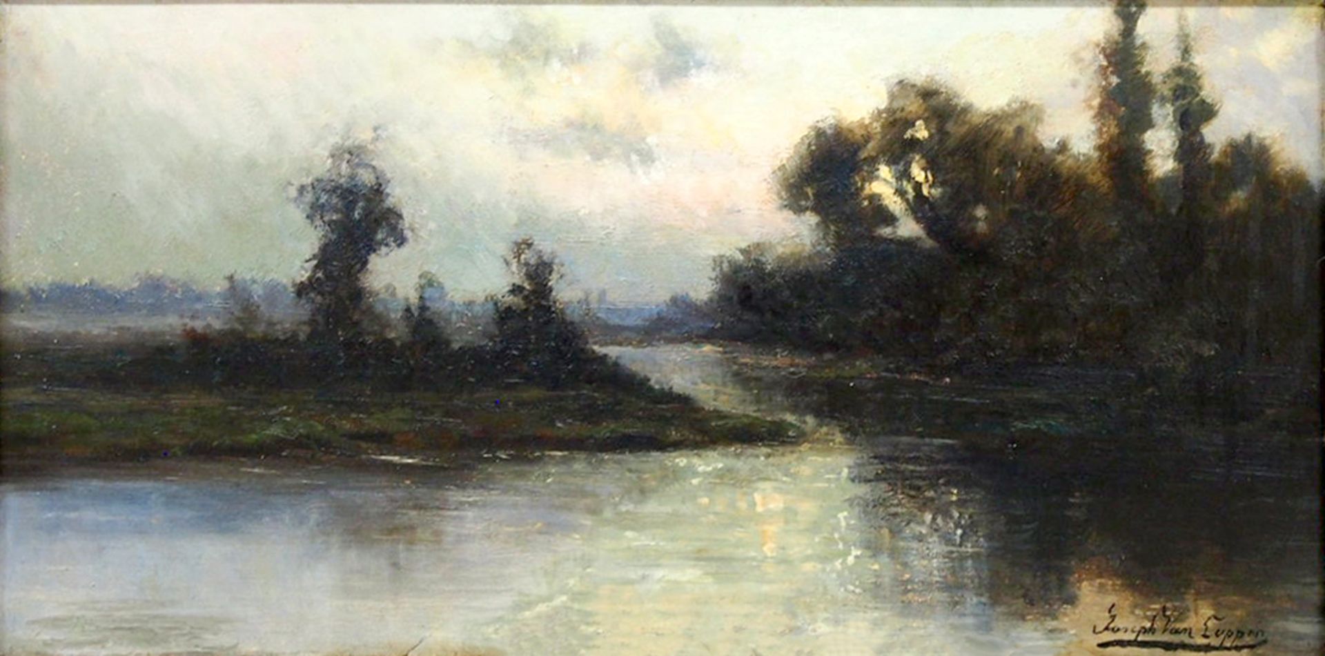 LUPPEN, Joseph van: Flusslandschaft im Abendlicht - Bild 2 aus 2