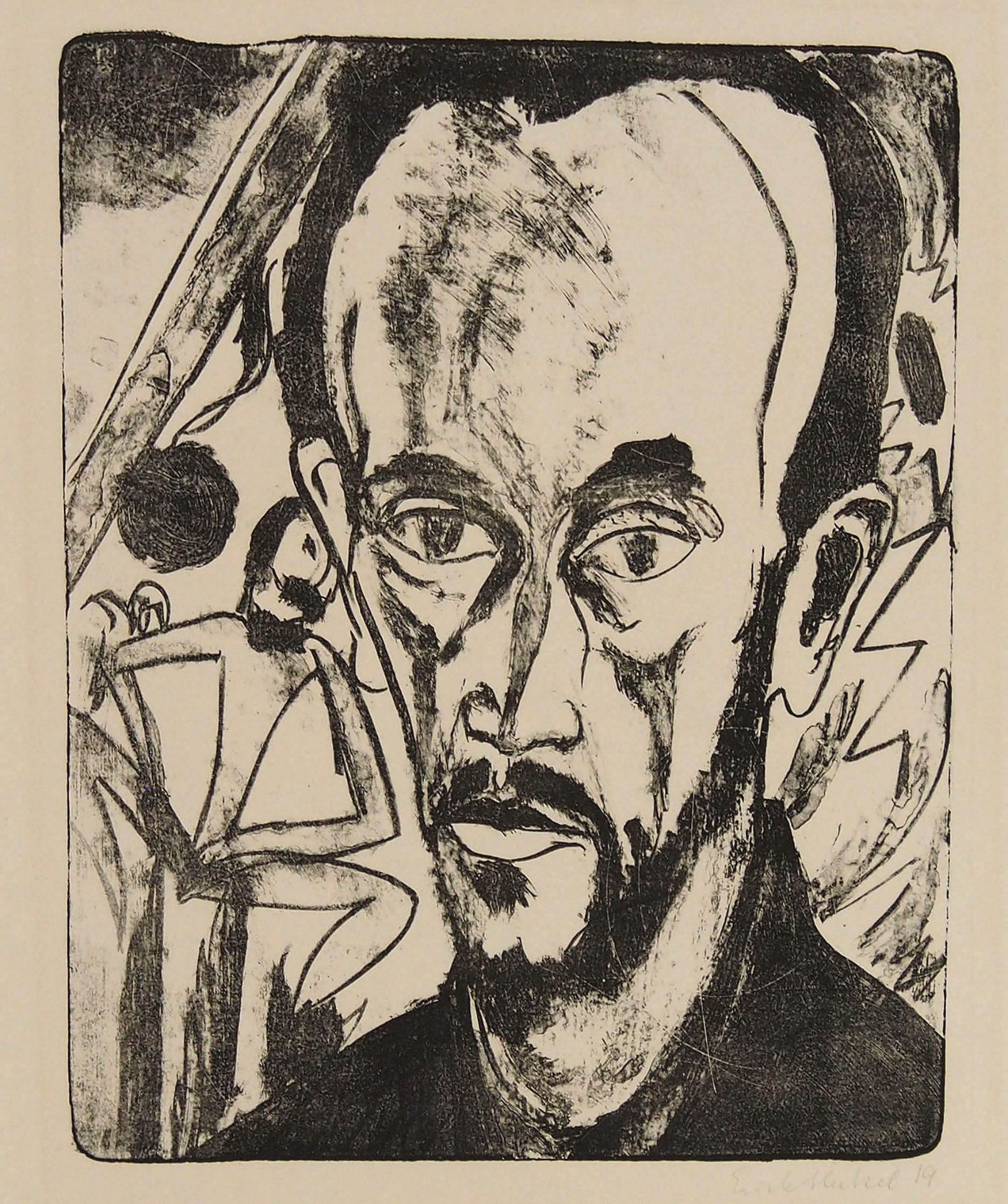 HECKEL, Erich: Selbstporträt - Image 2 of 2