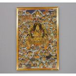 Thangka Buddha mit verschiedenen Gottheiten
