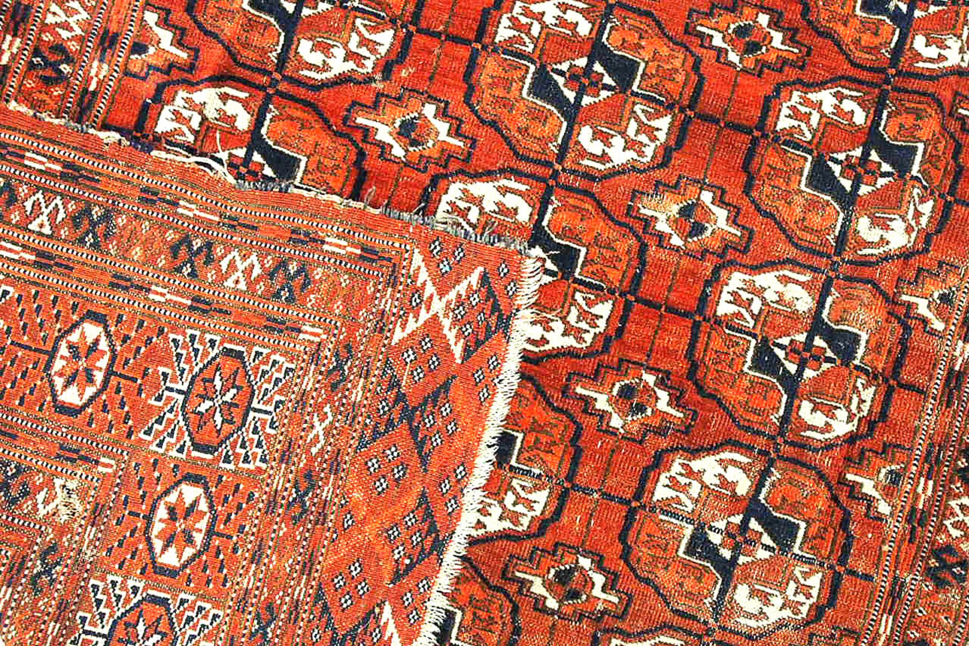 Tekke Turkmene, 185 x 120 cm, Zustand D, 19. Jahrhundert - Image 2 of 3