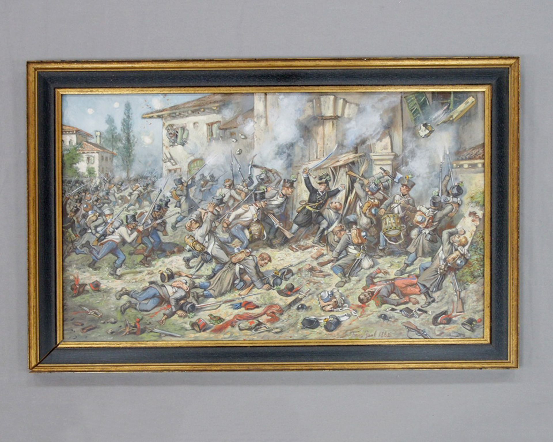 GAUL, Franz Xaver: Angriff der österreichischen Armee auf einen südländischen Ort