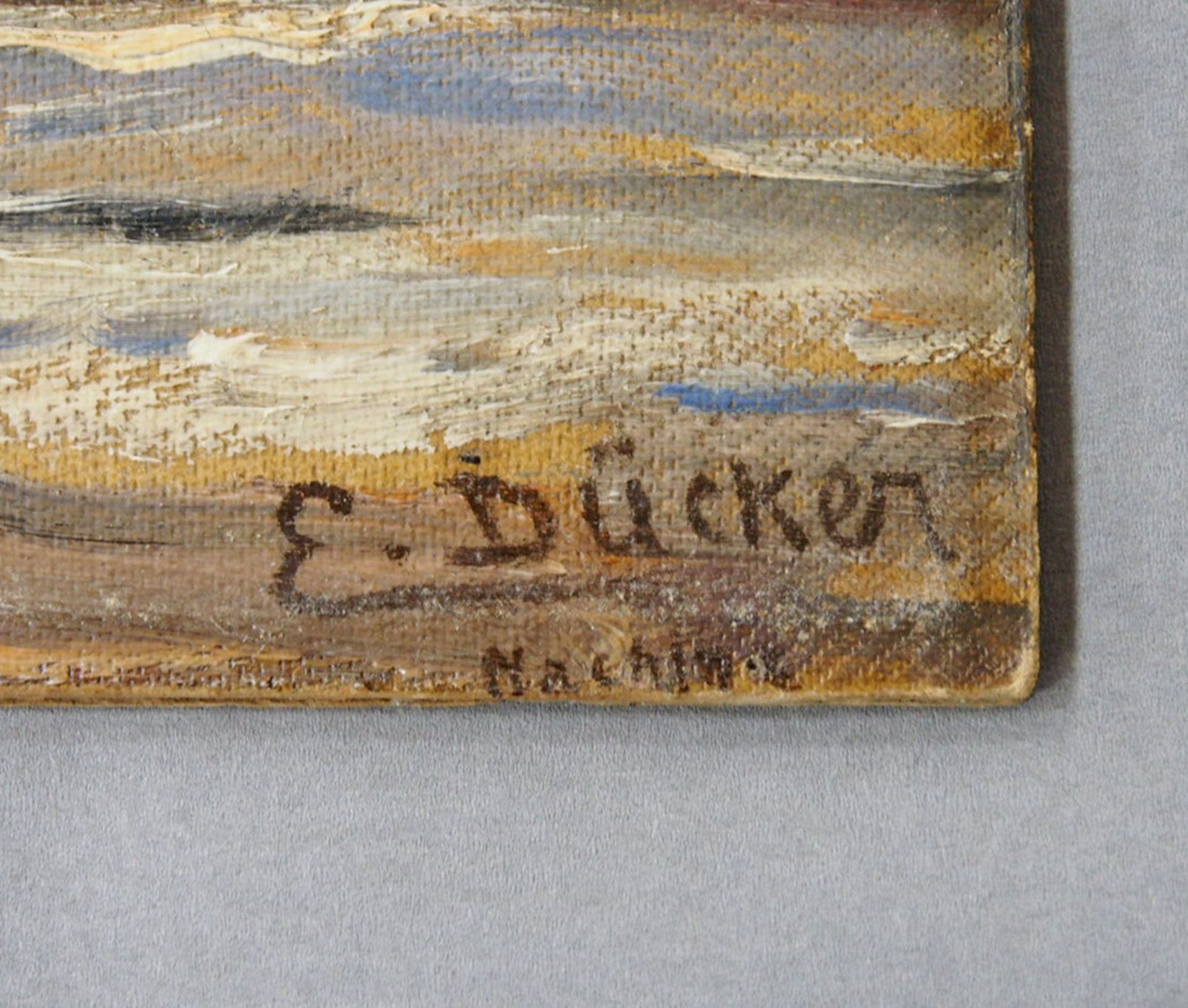 DÜCKER, Eugen Gustav: Segelschiffe vor dem Strand - Image 4 of 8