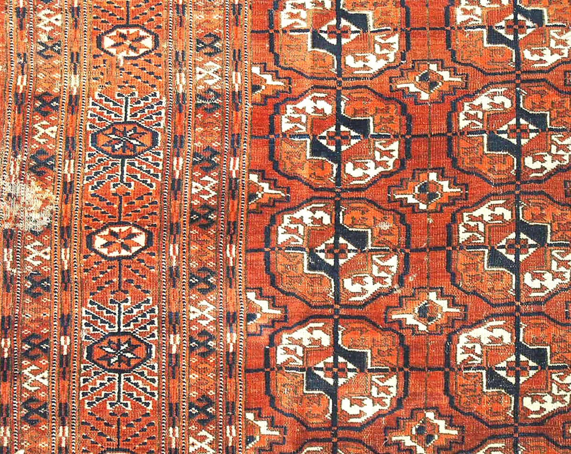 Tekke Turkmene, 185 x 120 cm, Zustand D, 19. Jahrhundert - Image 3 of 3