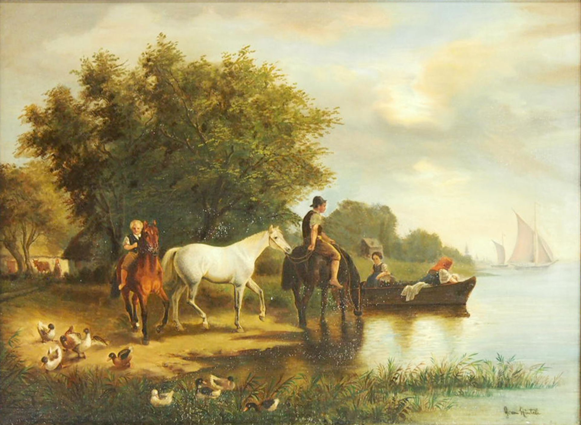 RINTEL, G. van: Reiter am Flussufer - Bild 2 aus 2