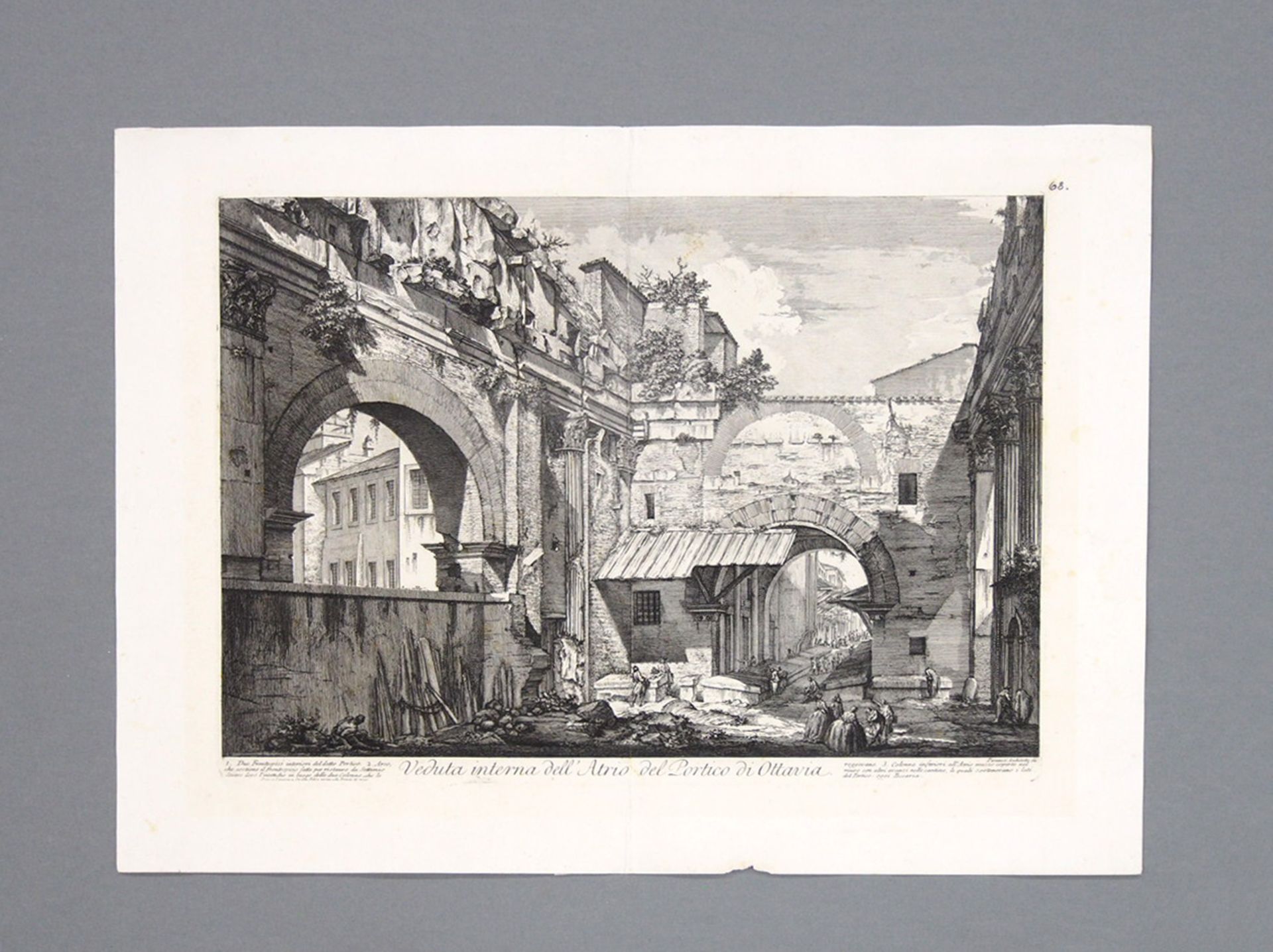 PIRANESI, GiovannI Baptista: Veduta interna dell'Atrio del Portico di Ottavia