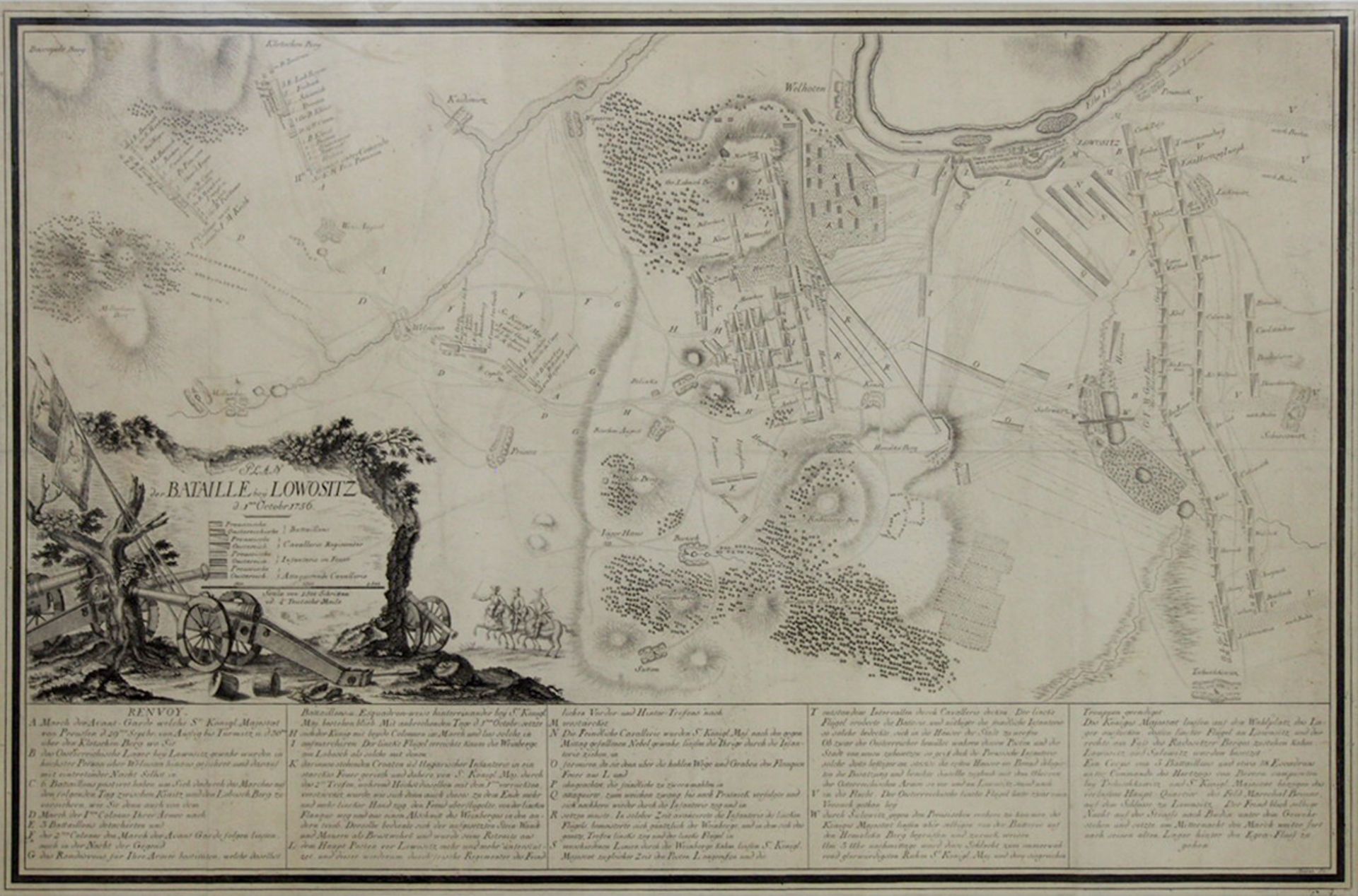 Plan der Bataille bey Lowositz - Bild 3 aus 3