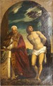 ITALIENISCHER MEISTER: Der Heilige Sebastian und der Heilige Bernhard
