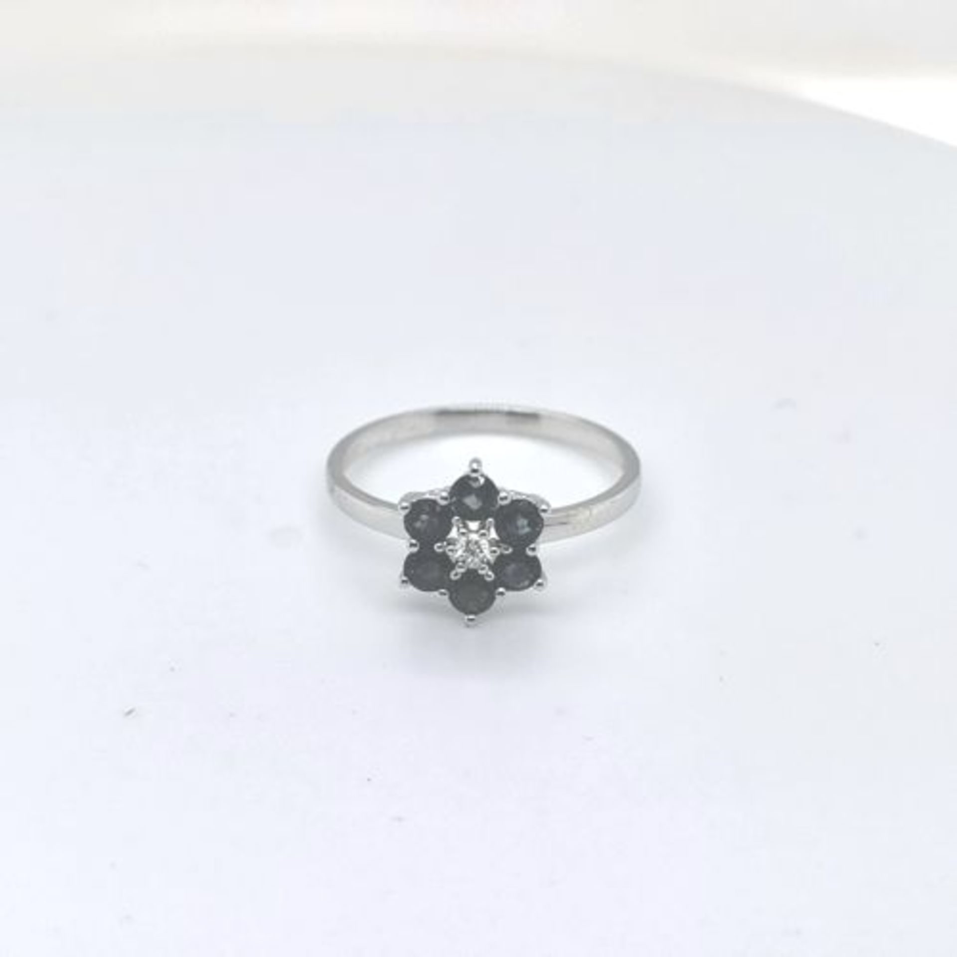 Saphir-Ring, 585 WG 1,8