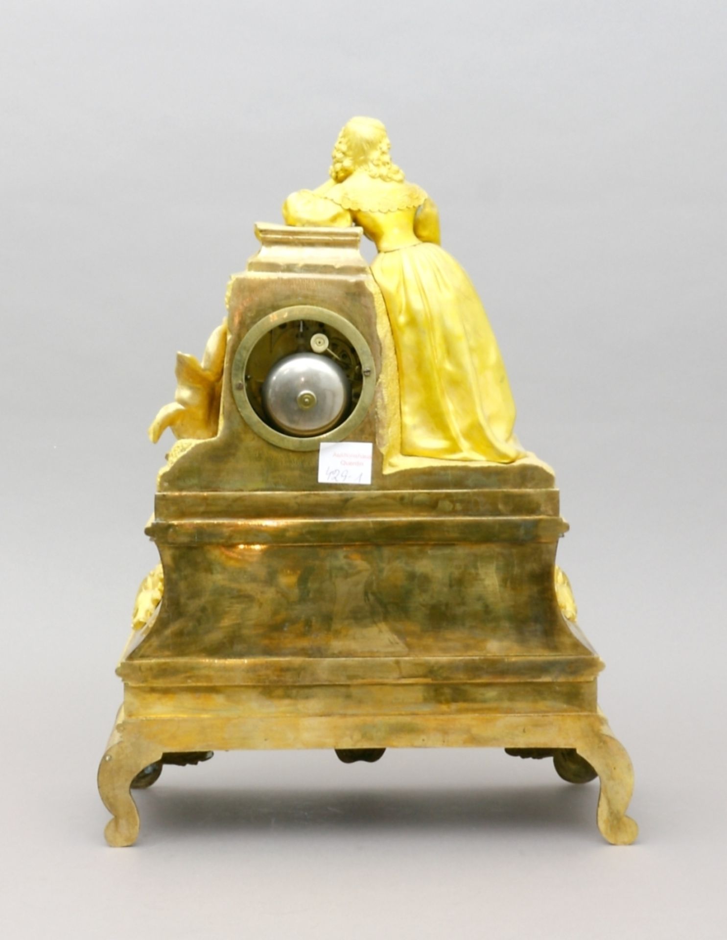 Uhr, Kaminuhr, Bronze, vergoldet, - Image 2 of 2