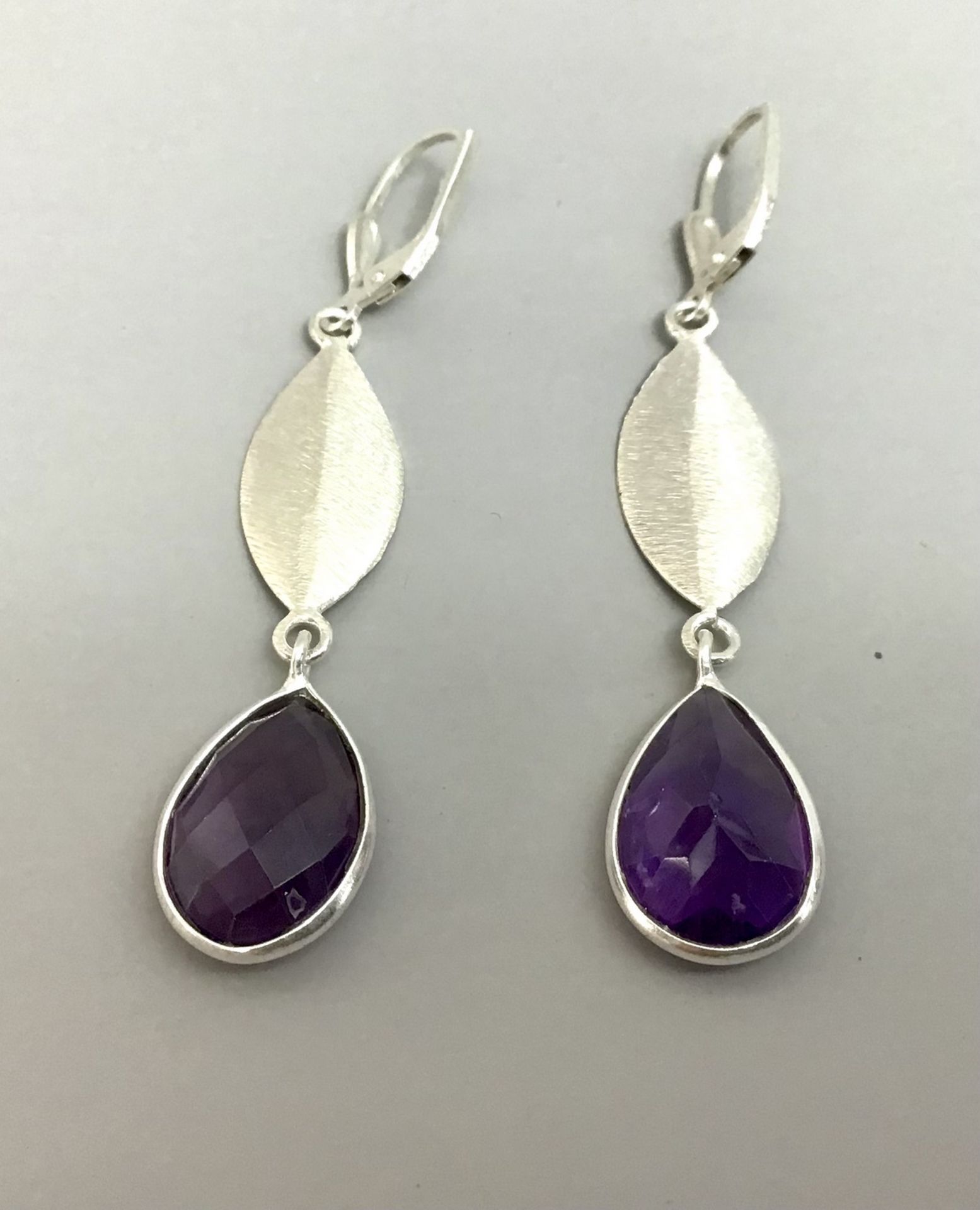 Amethyst-Ohrringe, Silber 925,