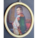 "Kaiser Napoleon Bonaparte" Miniatur mit Halbportrait, unten rechts unleserlich