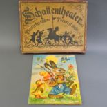 Schattentheater um 1900, komplett, dazu Oster-Papp-Aufstell-Diorama