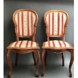 Paar Salon-Stühle , um 1860, Nußbaum massiv,