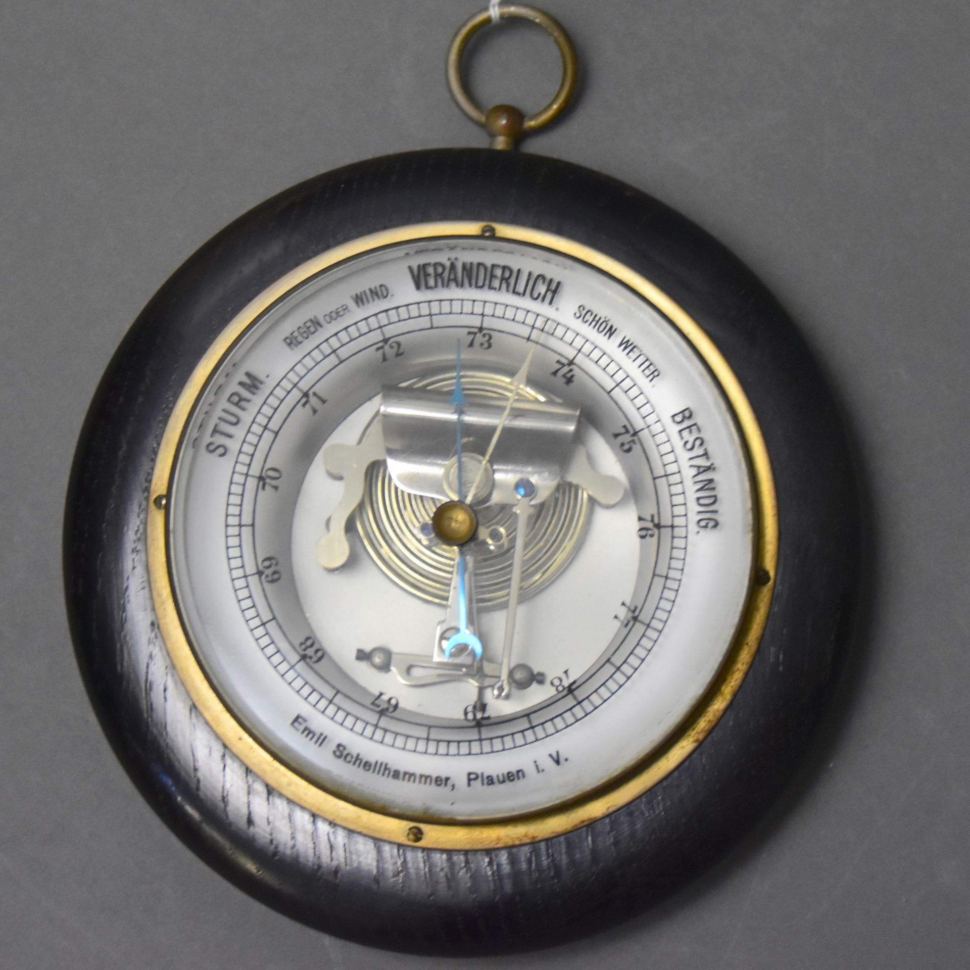 Barometer, gekauft bei Optiker Schellhammer Plauen/Vogtl., um 1930