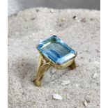 Blautopas-Ring, Silber 925, in 18Kt. Vergoldet