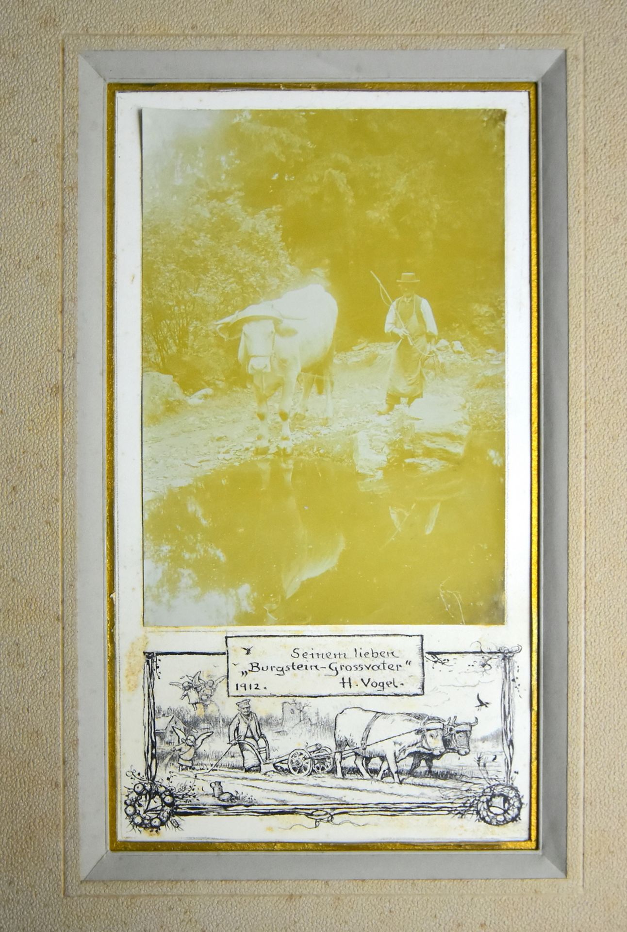 Vogel, Herrmann (1854-1921 Krebes, dt. Zeichner u.Illustrator), Foto mit Untermalung