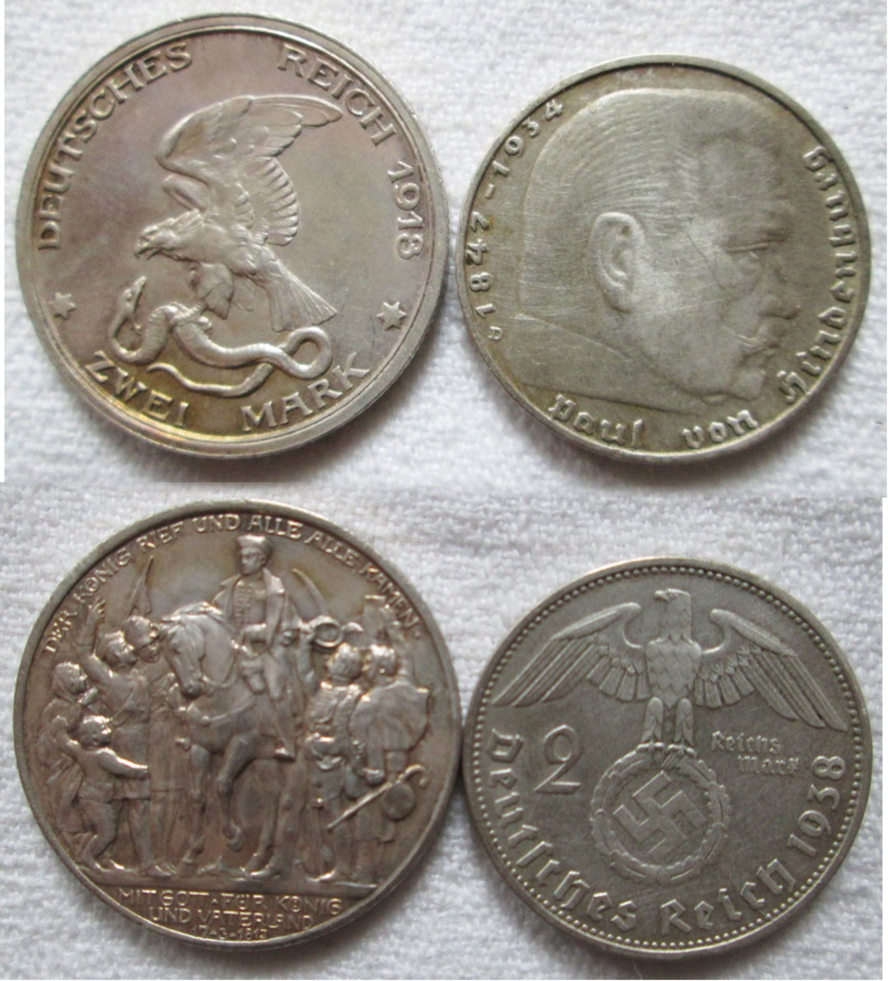 Lot Deutsches Reich 2 Mark 1913 Befreiungskriege