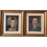 Paar italienische Pastell-Portaits um 1750,