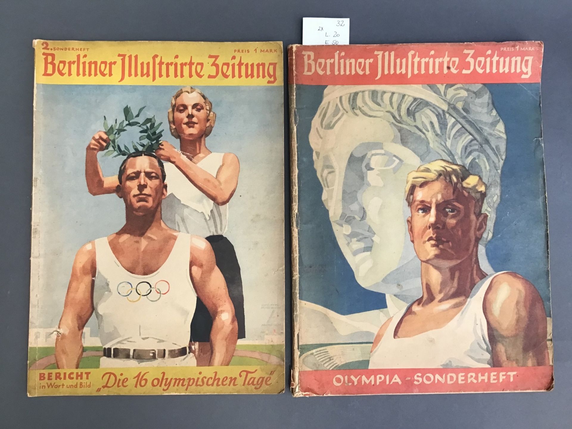 "Berliner Illustrierte Zeitung" Olympia-Sonderheft" 1936 und 2. Sonderheft Bericht in Wort und