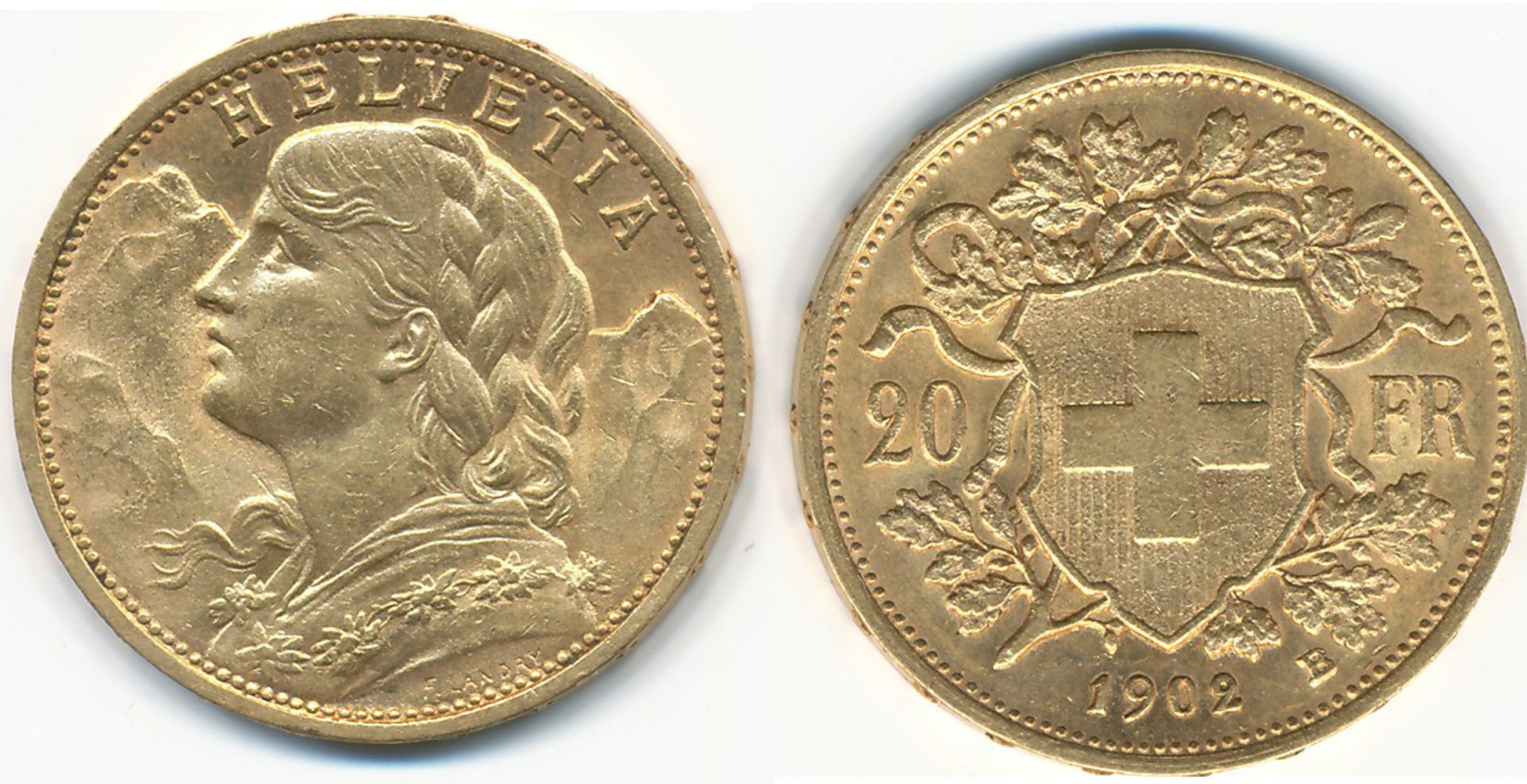 Schweiz 20 Franken Gold