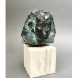 Bronzebüste "Sphinx" 2.H.20.Jh., Keune Collection, limitierte Auflage, grün patiniert, Büste